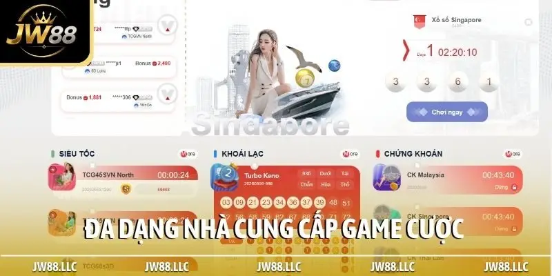 Đa dạng nhà cung cấp game cược